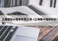 上海微信小程序开发公司（上海做小程序的公司）