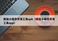 微信小程序开发工具apk（微信小程序开发工具app）